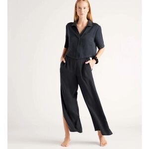 Quince 100% Washable Silk Pajama Button Up Top and Pants